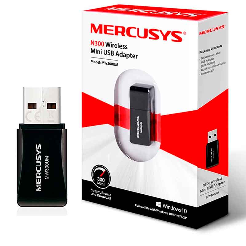 Tarjeta de Red Inalambrica USB Mercusys N300