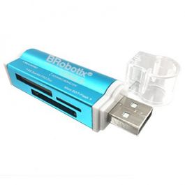 Lector de memorias USB V2.0 Brobotix MOD. 180420 azul
