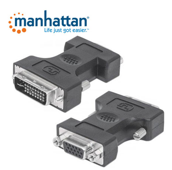 Adaptador DVI-I macho a VGA Hembra Manhattan 328883 negro
