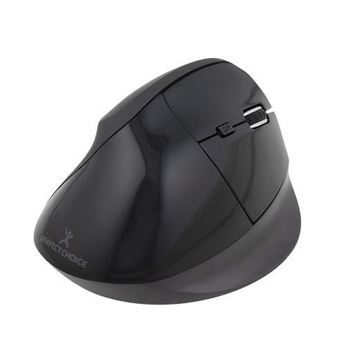 MOUSE VERTICAL ERGONÓMICO PERFECT CHOICE V-Mouse, Negro, Inalámbrico,