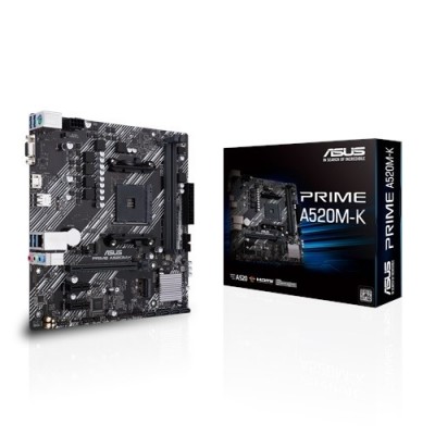Motherboard ASUS A520M-K, DDR4, 64 GB, AMD, Socket AM4, m-ATX