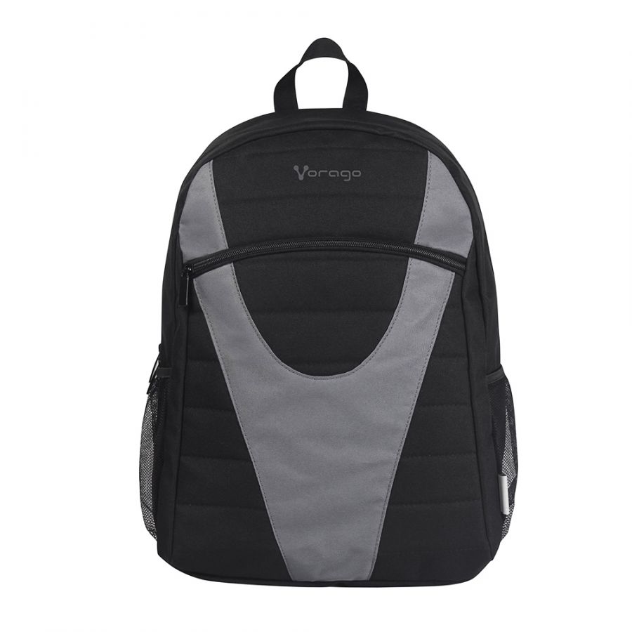 Mochila VORAGO BP-101, 15.6 pulgadas, Mochila, Negro c/ Gris, Poliéster