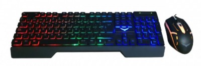 Kit Teclado y mouse Gamer Naceb Fallen (NA-0951), Retroiluminado, Teclado y Mouse