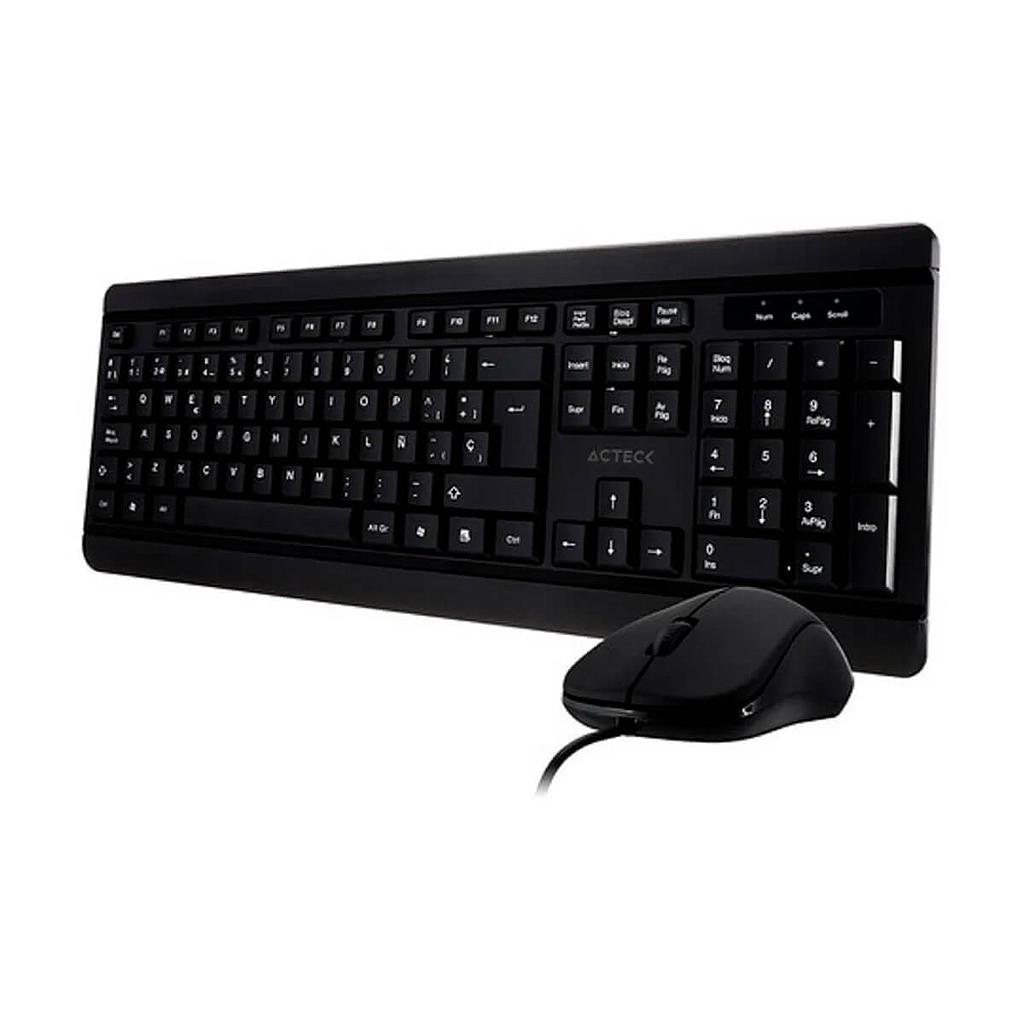 Kit de teclado y mouse ACTECK AC-928984 ,KT30 Estándar, 105 teclas, Negro