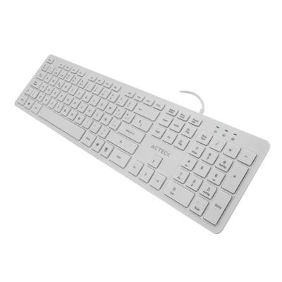 Teclado blanco ACTECK TX22, 105 teclas, Conexión USB (AC-931663)