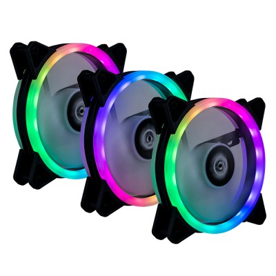 Kit de 3 Ventiladores BALAM RUSH 120 MM ARGB Hub y Control Remoto REMOTO EOLOX VK740