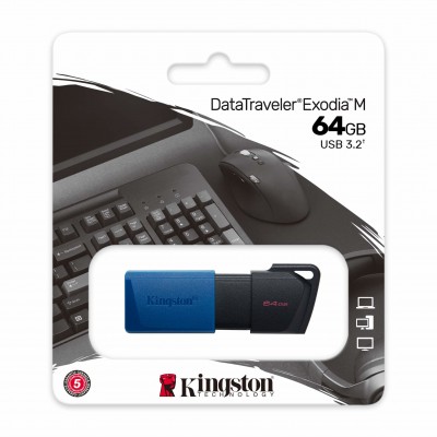 Memoria USB Kingston Technology DTXM/64GB, Azul / Negro, 64 GB, USB