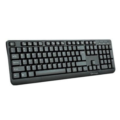 Teclado Alámbrico VORAGO, KB-102 USB, Alámbrico, Universal, teclas FN Multimedia, Negro.
