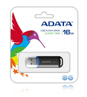 Memoria USB ADATA C906, 16 GB, USB 2.0, Negro