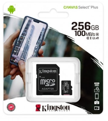 MICRO SD Kingston Technology MEMKGN1910, 256 GB, Negro