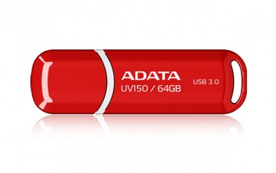 Memoria USB ADATA UV150, Rojo, 64 GB, USB 3.2 (retrocompatible con 3.0 y 2.0), 100 MB/s