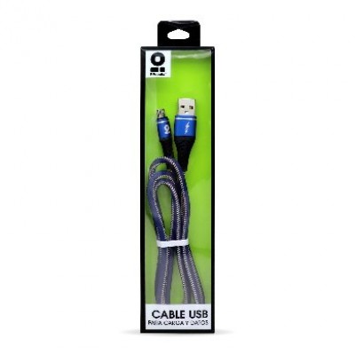 Cable USB V2.0 Tipo Micro B, 1.0 M, Denim, Azul (6000717), Brobotix