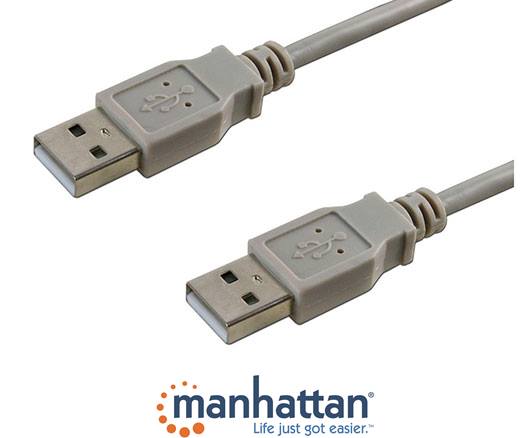 Cable USB A a A MANHATTAN 1.8 m Macho/Macho 