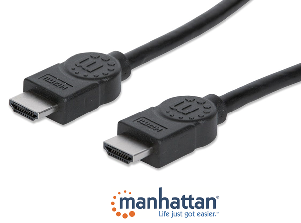 Cable de video HDMI-HDMI m-m 3MTS. Manhattan 306126 