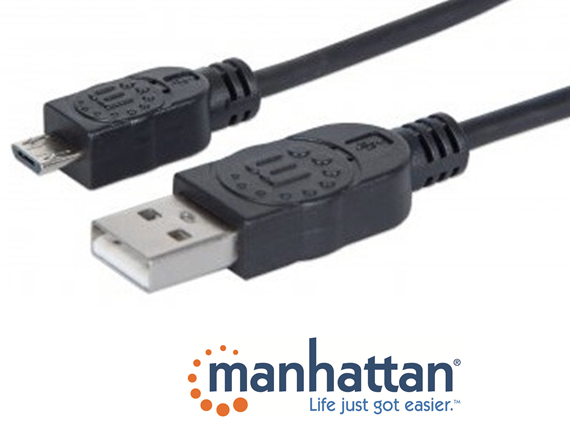 Cable usb V2.0 A-micro B 1.8mts. Manhattan 307178 