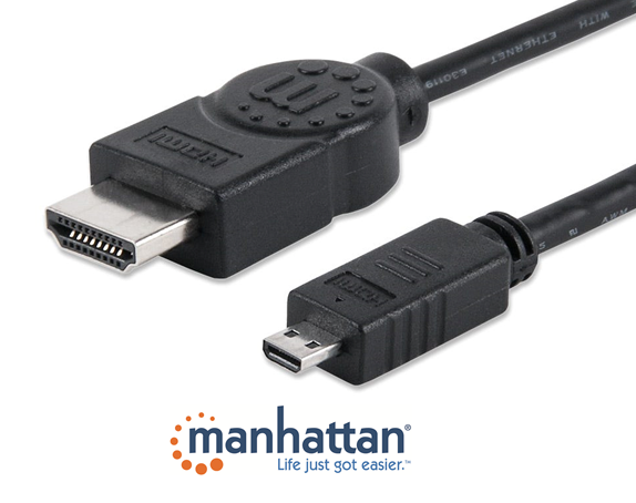 Cable Video HDMI A MICRO 1.4 Manhattan 324427 