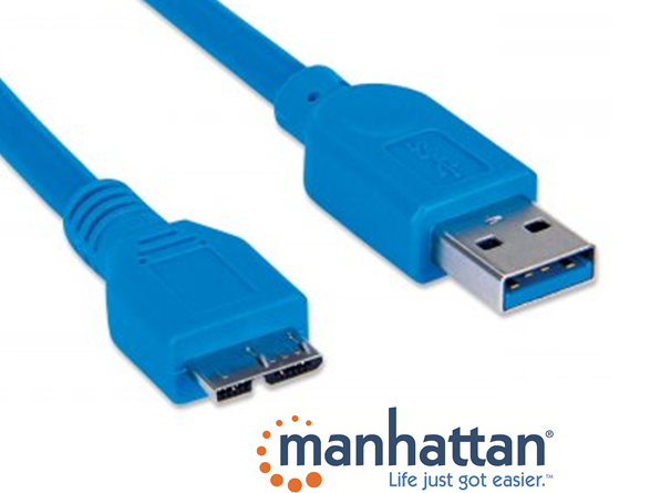 Cable USB 3.0 a Micro B Manhattan Mod. 325424 2mts. 