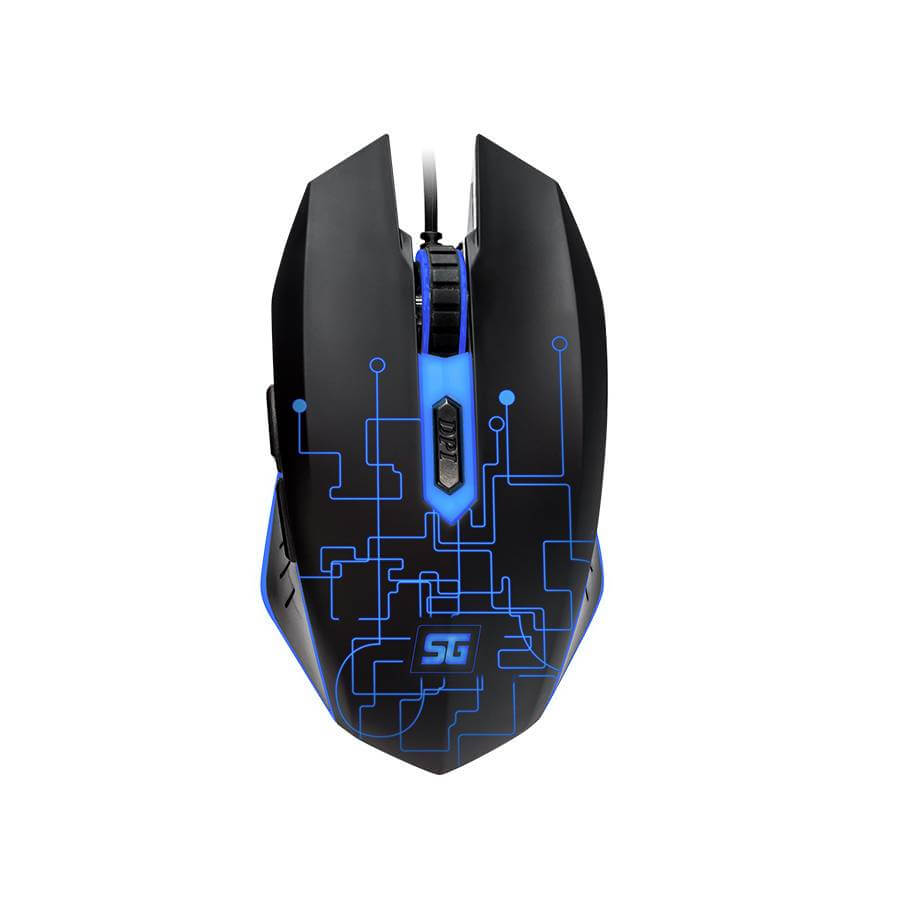 Mouse Iluminado Alámbrico Gamer VORAGO Start the Game MO-501, 3,200 DPIs