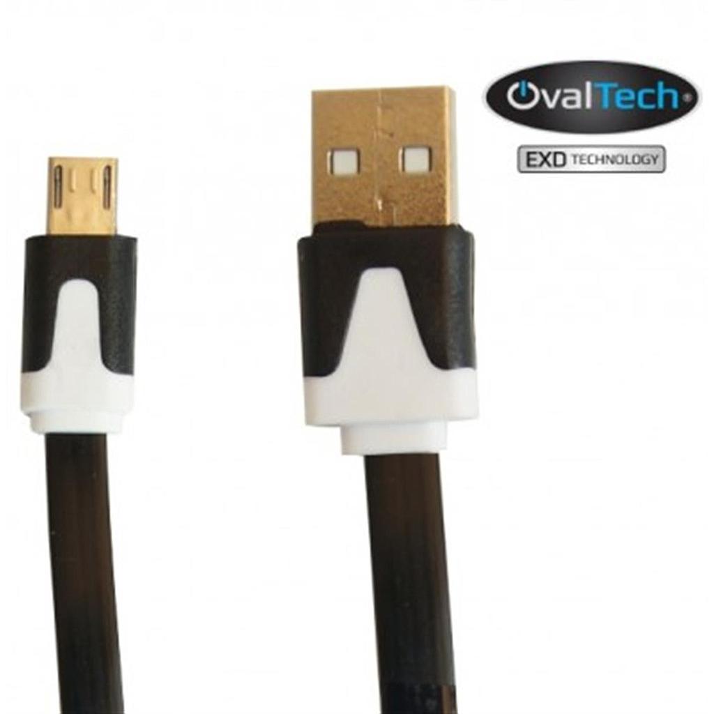 Cable USB a Micro USB OvalTech 1M Plano Negro 