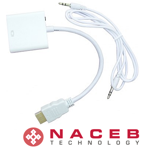 Convertidor de HDMI a VGA con Audio Marca Naceb NA-235