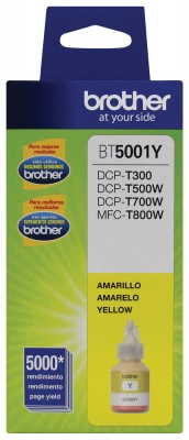 Botella de tinta BROTHER, Amarillo BT5001Y 108ml 
