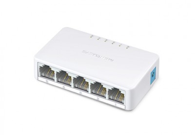Mini Switch MERCUSYS MS105, Color blanco, 5 puertos, RJ-45 