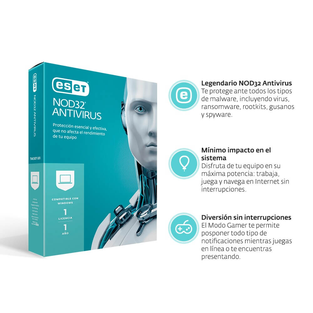 Antivirus ESET Nod32, 1 licencia, 1 Año 