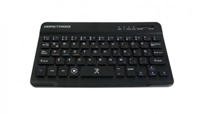Teclado PERFECT CHOICE , Negro, Inalámbrico, Bluetooth