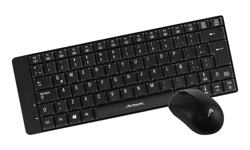 Kit teclado y mouse inalambrico ACTECK AC-916622, Mini, 79 teclas, Negro, 10 m