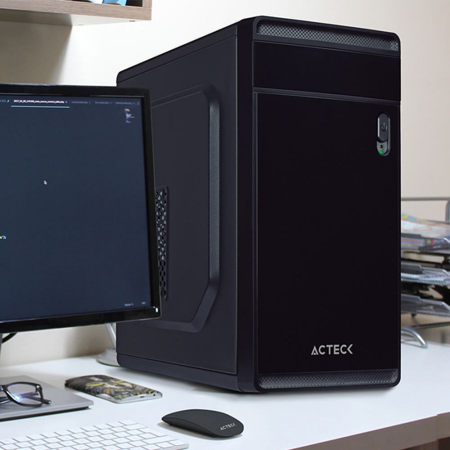 Gabinete ACTECK Delta, Torre, Gabinete, Micro-ATX, Mini-ITX, Negro