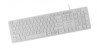 Teclado blanco ACTECK TX22, 105 teclas, Conexión USB