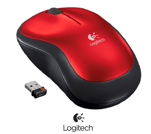 Mouse Inalambrico Logitech M185 rojo /negro 