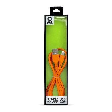 Cable Lightning BROBOTIX 963134, USB V2.0, Naranja, 1m