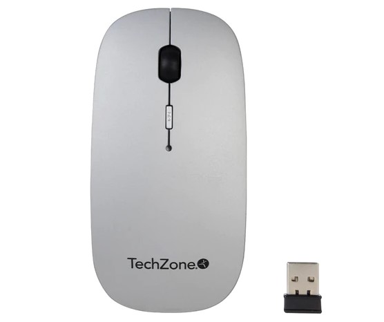 Mouse Inalámbrico Recargable con Mousepad TECHZONE TZ18MOUINAMP-PL, Plata, 800 - 1600 DPI